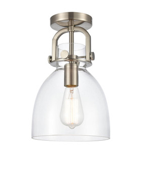 Newton Bell - 1 Light - 8 inch - Brushed Satin Nickel - Semi-Flush Mount (3442|412-1F-SN-8CL-LED)