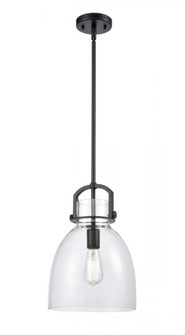 Newton Bell - 1 Light - 10 inch - Matte Black - Stem Hung - Mini Pendant (3442|412-1S-BK-10CL-LED)