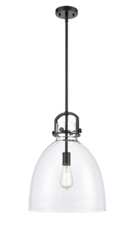 Newton Bell - 1 Light - 14 inch - Matte Black - Stem hung - Pendant (3442|412-1S-BK-14CL-LED)