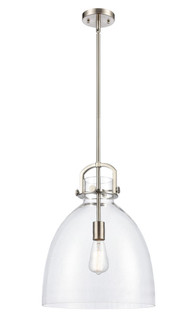 Newton Bell - 1 Light - 14 inch - Brushed Satin Nickel - Stem hung - Pendant (3442|412-1S-SN-14CL)