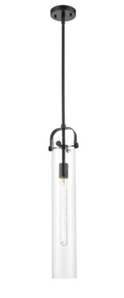 Pilaster - 1 Light - 4 inch Glass - Matte Black - Stem hung - Mini Pendant (3442|413-1S-BK-4CL-LED)