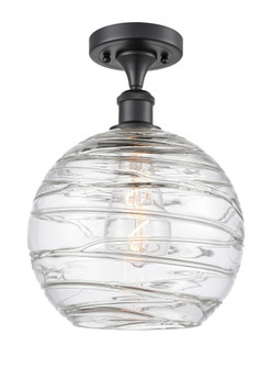 Athens Deco Swirl - 1 Light - 10 inch - Matte Black - Semi-Flush Mount (3442|516-1C-BK-G1213-10-LED)