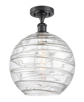 Athens Deco Swirl - 1 Light - 12 inch - Matte Black - Semi-Flush Mount (3442|516-1C-BK-G1213-12-LED)