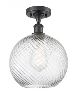 Large Twisted Swirl 1 Light Semi-Flush Mount (3442|516-1C-BK-G1214-10-LED)