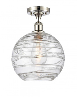 Athens Deco Swirl - 1 Light - 10 inch - Polished Nickel - Semi-Flush Mount (3442|516-1C-PN-G1213-10-LED)