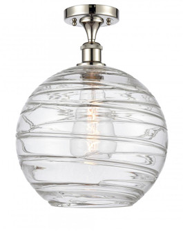 Athens Deco Swirl - 1 Light - 12 inch - Polished Nickel - Semi-Flush Mount (3442|516-1C-PN-G1213-12)