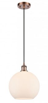 Athens - 1 Light - 10 inch - Antique Copper - Cord hung - Mini Pendant (3442|516-1P-AC-G121-10-LED)