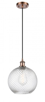 Large Twisted Swirl 1 Light Mini Pendant (3442|516-1P-AC-G1214-10-LED)