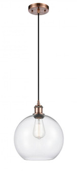 Athens - 1 Light - 10 inch - Antique Copper - Cord hung - Mini Pendant (3442|516-1P-AC-G122-10)