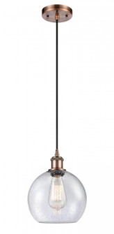 Athens - 1 Light - 8 inch - Antique Copper - Cord hung - Mini Pendant (3442|516-1P-AC-G124-LED)