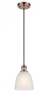 Castile - 1 Light - 6 inch - Antique Copper - Cord hung - Mini Pendant (3442|516-1P-AC-G381-LED)