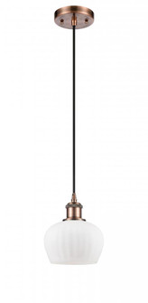 Fenton - 1 Light - 7 inch - Antique Copper - Cord hung - Mini Pendant (3442|516-1P-AC-G91-LED)