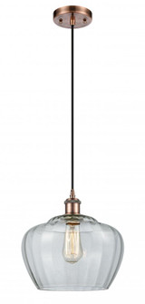 Fenton - 1 Light - 11 inch - Antique Copper - Cord hung - Mini Pendant (3442|516-1P-AC-G92-L-LED)