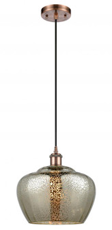 Fenton - 1 Light - 11 inch - Antique Copper - Cord hung - Mini Pendant (3442|516-1P-AC-G96-L-LED)