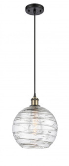 Athens Deco Swirl - 1 Light - 10 inch - Black Antique Brass - Cord hung - Mini Pendant (3442|516-1P-BAB-G1213-10-LED)