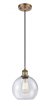 Athens - 1 Light - 8 inch - Brushed Brass - Cord hung - Mini Pendant (3442|516-1P-BB-G124-LED)