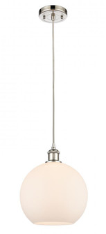 Athens - 1 Light - 10 inch - Polished Nickel - Cord hung - Mini Pendant (3442|516-1P-PN-G121-10-LED)