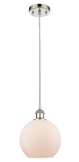 Athens - 1 Light - 8 inch - Polished Nickel - Cord hung - Mini Pendant (3442|516-1P-PN-G121-LED)