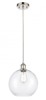 Athens - 1 Light - 10 inch - Polished Nickel - Cord hung - Mini Pendant (3442|516-1P-PN-G122-10-LED)
