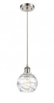 Athens Deco Swirl - 1 Light - 6 inch - Brushed Satin Nickel - Cord hung - Mini Pendant (3442|516-1P-SN-G1213-6)