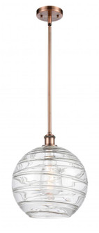 Athens Deco Swirl - 1 Light - 12 inch - Antique Copper - Mini Pendant (3442|516-1S-AC-G1213-12)