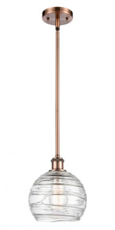 Athens Deco Swirl - 1 Light - 8 inch - Antique Copper - Mini Pendant (3442|516-1S-AC-G1213-8-LED)