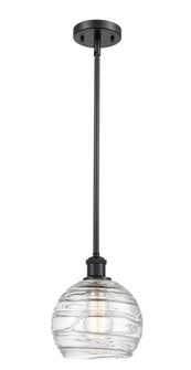 Athens Deco Swirl - 1 Light - 8 inch - Matte Black - Mini Pendant (3442|516-1S-BK-G1213-8-LED)