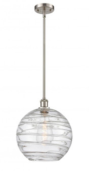 Athens Deco Swirl - 1 Light - 12 inch - Brushed Satin Nickel - Mini Pendant (3442|516-1S-SN-G1213-12)