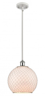 Farmhouse Chicken Wire - 1 Light - 10 inch - White Polished Chrome - Mini Pendant (3442|516-1S-WPC-G121-10CSN)
