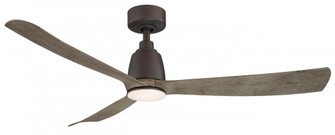 Kute 52 inch Indoor/Outdoor Ceiling Fan - Matte Greige with Weathered Wood blades (90|FPD8534GR)