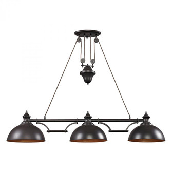 Farmhouse 3-Light Island Light in Oiled Bronze with Matching Shade (91|65151-3)