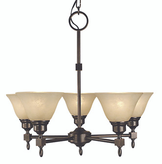 5-Light Antique Brass Taylor Dining Chandelier (84|2435 AB/WH)