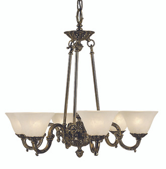 6-Light Mahogany Bronze Napoleonic Dining Chandelier (84|7886 MB/WH)