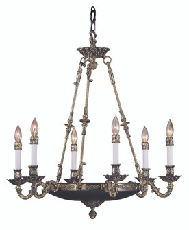 6-Light French Brass Napoleonic Dining Chandelier (84|8706 FB)