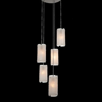 Textured Glass Round 5pc Multi-Pendant (1289|CHB0044-05-MB-IW-C01-E2)
