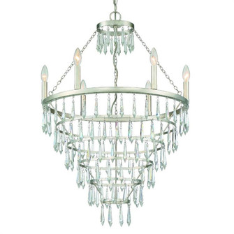 Lucille 6 Light Antique Silver Chandelier (205|LUC-A9066-SA)