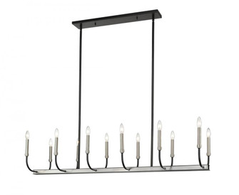 12 Light Linear Chandelier (276|479-12L-MB-BN)