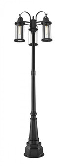 3 Light Outdoor Post Mounted Fixture (276|569MP3-564P-BK)