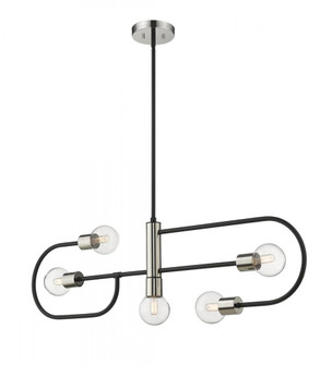 5 Light Linear Chandelier (276|621-5L-MB-PN)