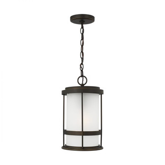 Wilburn modern 1-light outdoor exterior ceiling hanging pendant lantern in antique bronze finish wit (38|6290901-71)