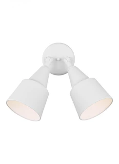 Flood Light traditional 2-light outdoor exterior large adjustable swivel flood light in white finish (38|8560702-15)