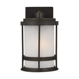 Wilburn modern 1-light outdoor exterior small wall lantern sconce in antique bronze finish with sati (38|8590901-71)