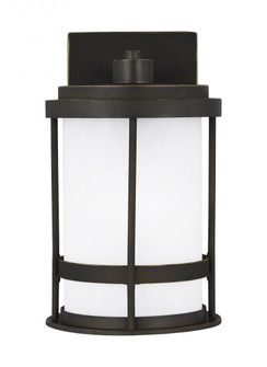 Wilburn modern 1-light outdoor exterior small wall lantern sconce in antique bronze finish with sati (38|8590901-71)