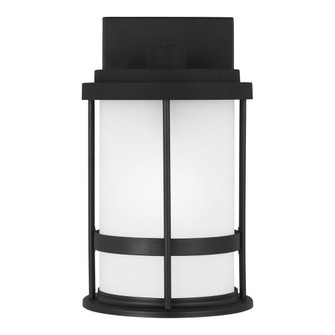 Wilburn modern 1-light outdoor exterior Dark Sky compliant small wall lantern sconce in black finish (38|8590901D-12)