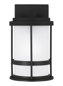 Wilburn modern 1-light outdoor exterior Dark Sky compliant small wall lantern sconce in black finish (38|8590901D-12)