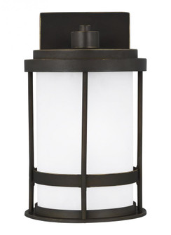 Wilburn modern 1-light outdoor exterior Dark Sky compliant small wall lantern sconce in antique bron (38|8590901D-71)