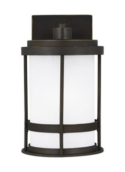 Wilburn modern 1-light LED outdoor exterior small wall lantern sconce in antique bronze finish with (38|8590901EN3-71)