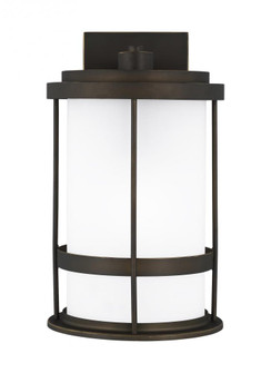 Wilburn modern 1-light outdoor exterior medium wall lantern sconce in antique bronze finish with sat (38|8690901-71)