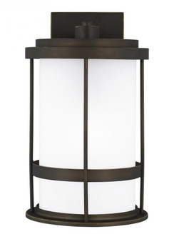 Wilburn modern 1-light LED outdoor exterior Dark Sky compliant medium wall lantern sconce in antique (38|8690901DEN3-71)