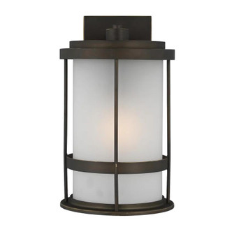 Wilburn modern 1-light LED outdoor exterior medium wall lantern sconce in antique bronze finish with (38|8690901EN3-71)